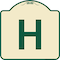 Signmission Designer Series Sign W/ Letter H, Tan & Green Heavy-Gauge Aluminum Sign, 18" x 18", TG-1818-22950 A-DES-TG-1818-22950 - alternate 1